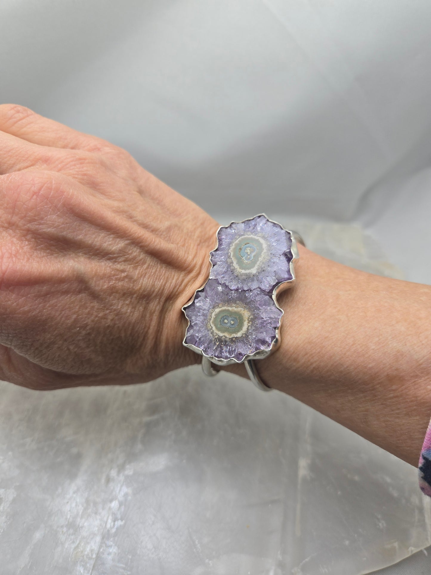Double Amethyst Geode Cuff