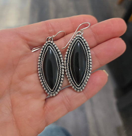 Black Onyx Dangle Earrings