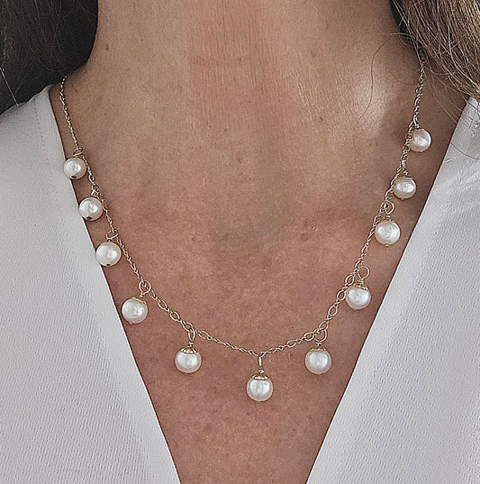 Drop Pearl 14 Kt Gold Filled Necklace