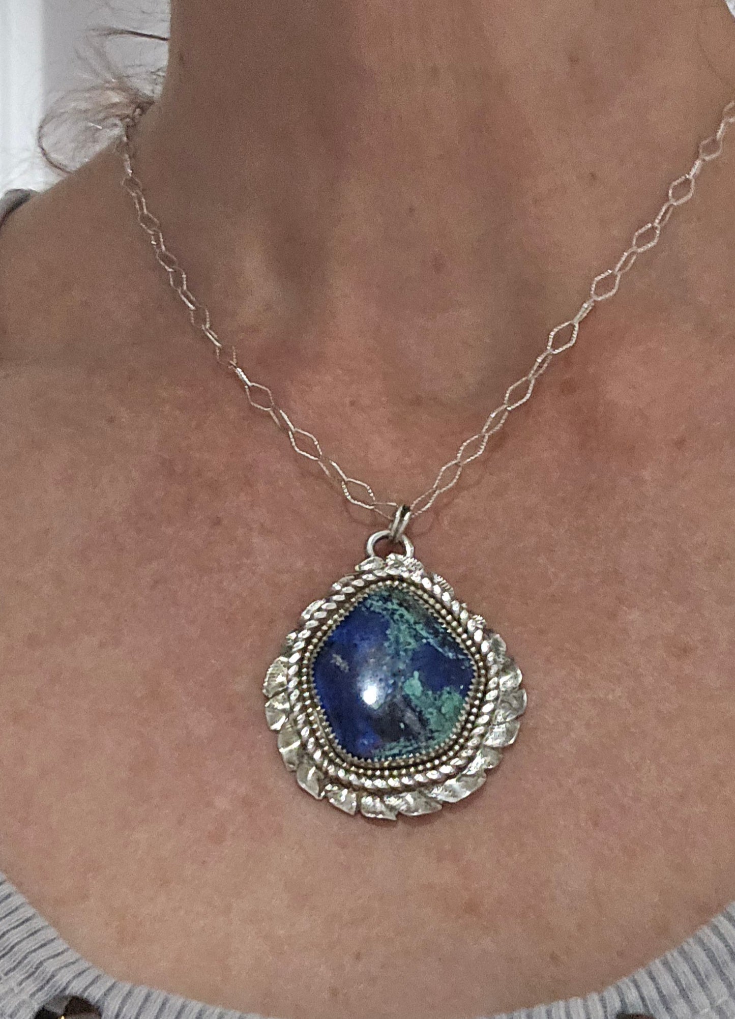 Azurite Malachite Pendant Necklace