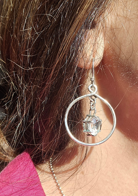Rock Crystal Sterling Silver Earrings