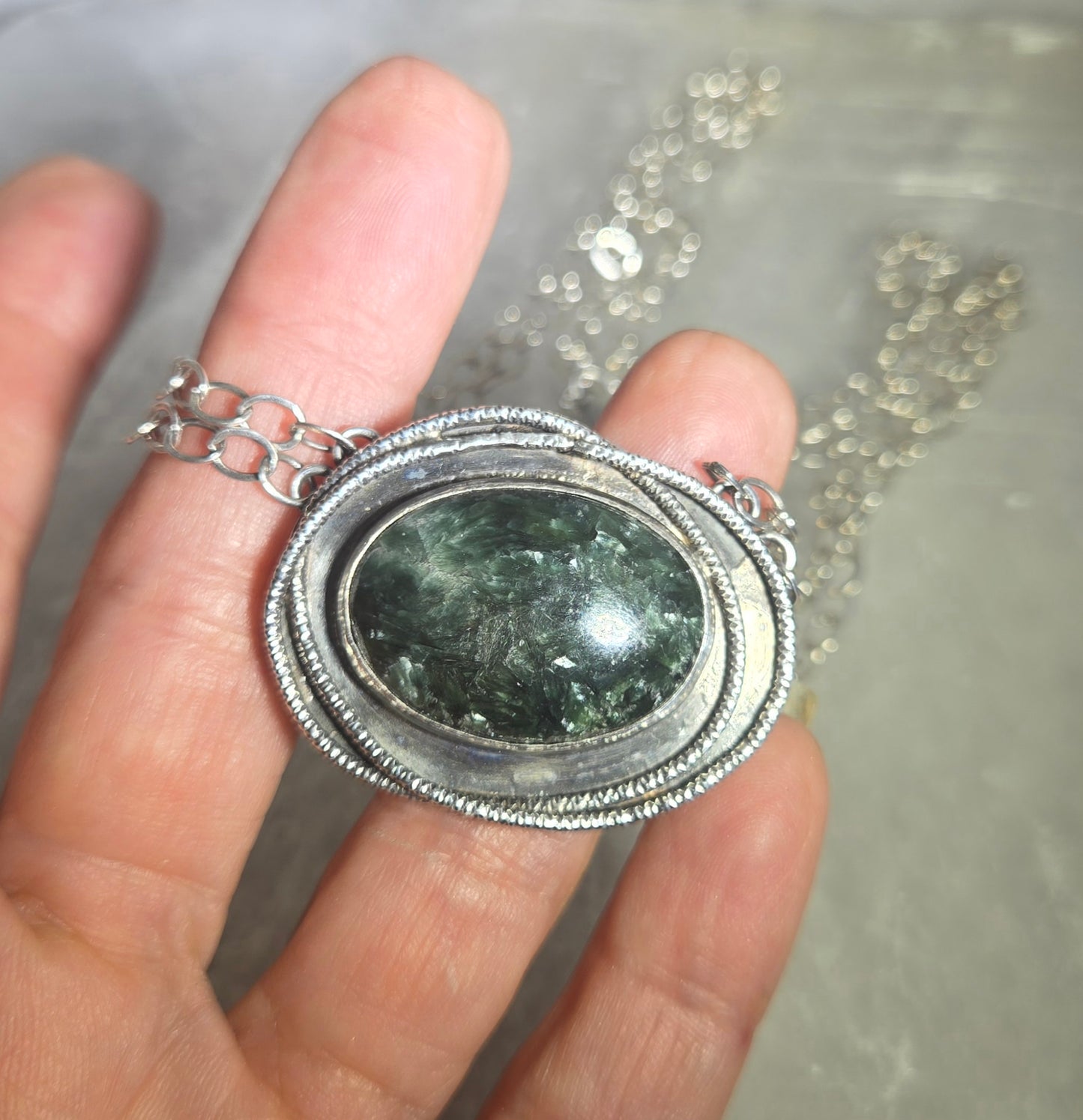 Seraphinite Pendant Necklace