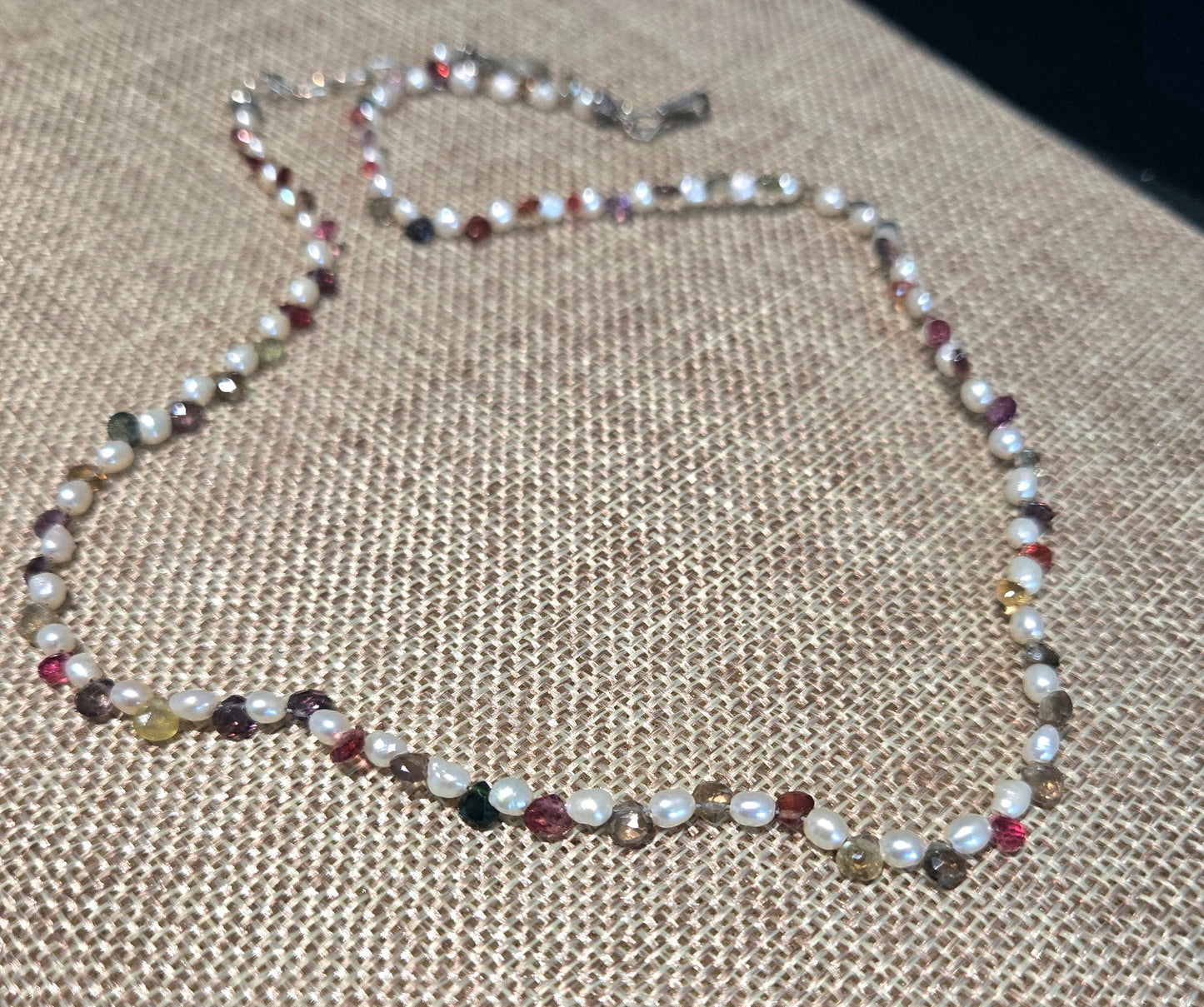 Multifunctional Freshwater Pearl and Multi-Color Gemstone Briolette Necklace/Bracelet