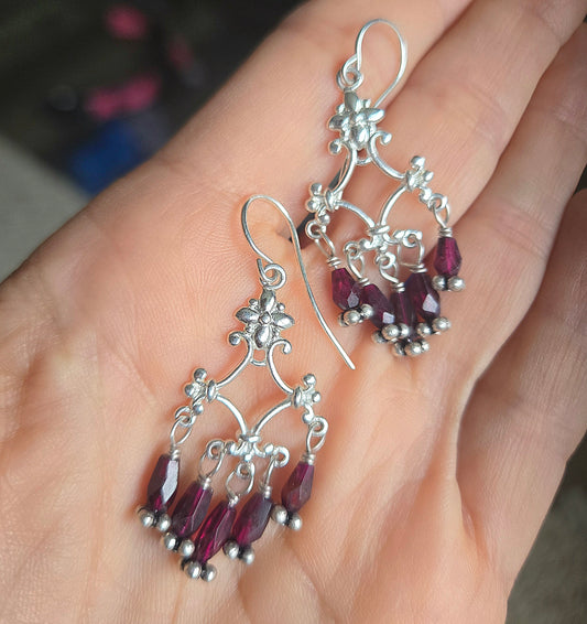 Garnet Dangle Earrings