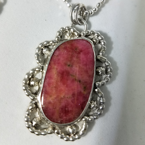 rhodochrosite pendant necklace