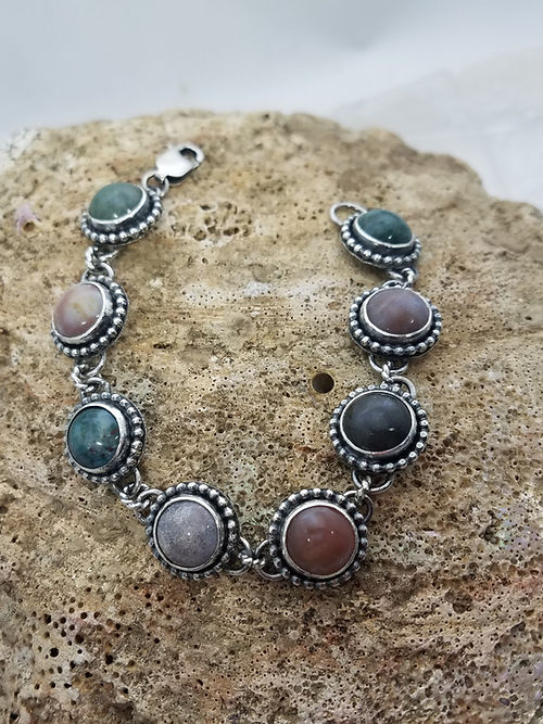 sterling silver fancy jasper bracelet