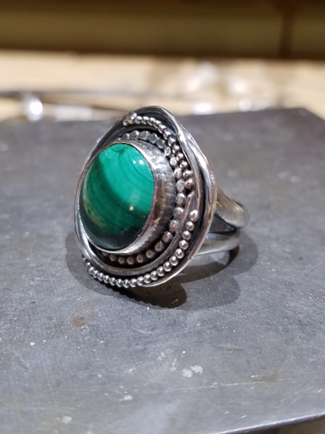 malachite ring