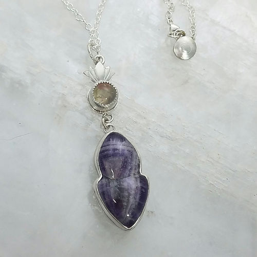 chevron amethyst pendant necklace