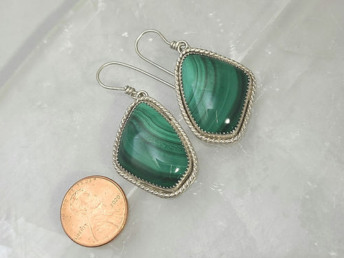 malachite statement earrings