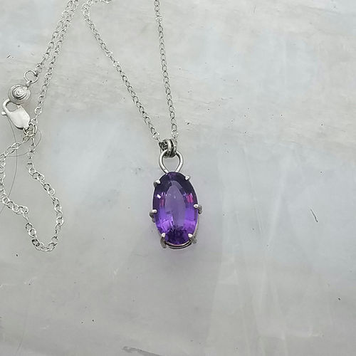 faceted amethyst pendant necklace