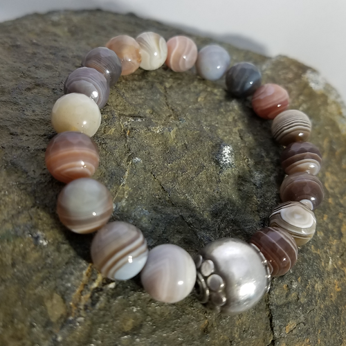 botswana agate stretch bracelet