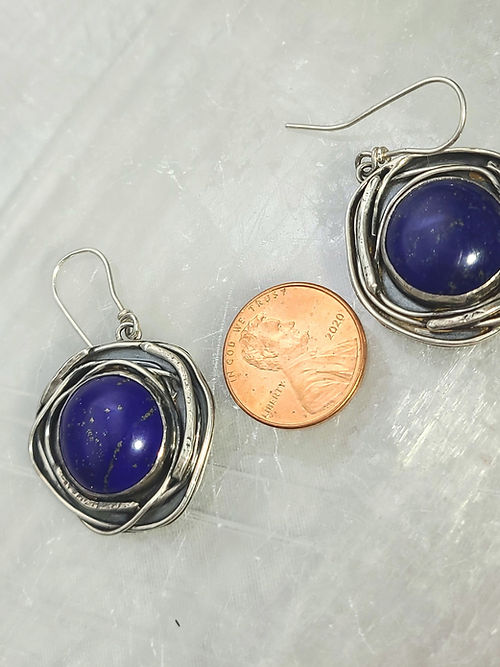 sterling silver lapis earrings