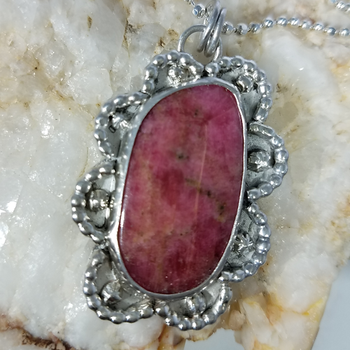 rhodochrosite pendant necklace