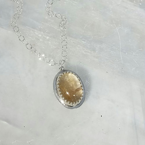 sunny little rutilated quartz pendant necklace