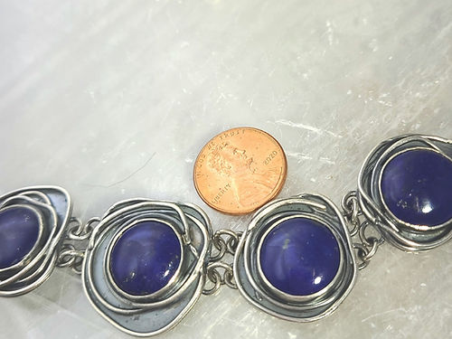 sterling silver lapis bracelet