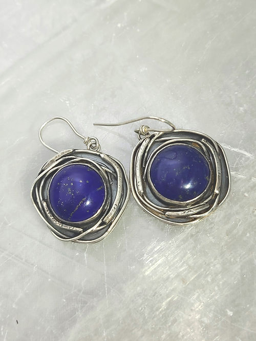 sterling silver lapis earrings