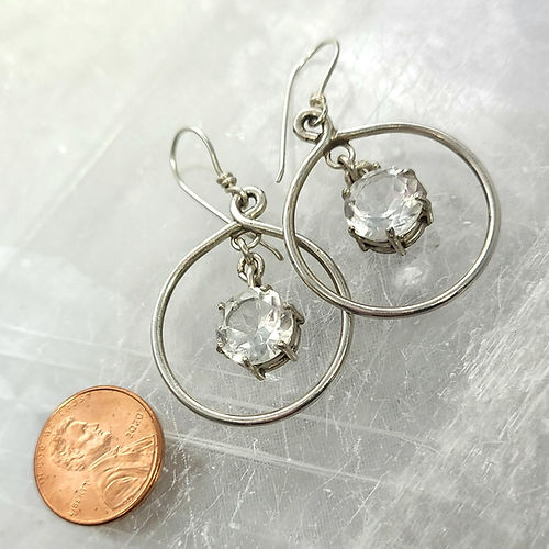 rock crystal sterling silver earrings