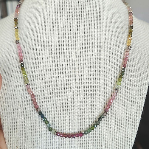 faceted tourmaline necklace