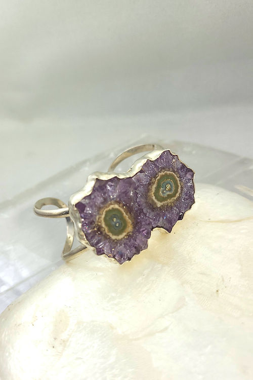 double amethyst geode cuff