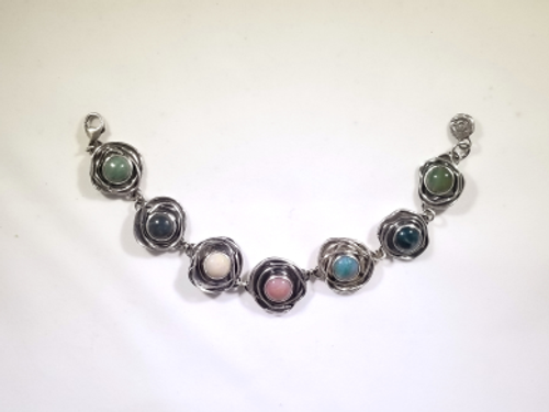 fancy jasper sterling silver bracelet