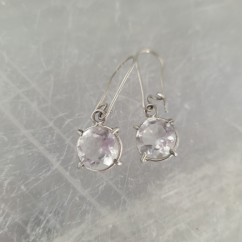 faceted rock crystal earrings