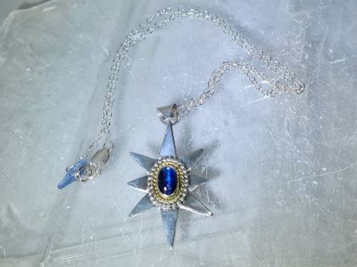 kyanite christmas star pendant necklace