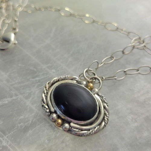 black obsidian pendant necklace