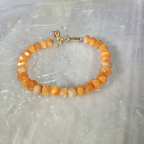 faceted orange calcite bracelet