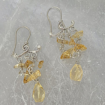 citrine sterling silver dangle earrings