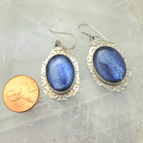 kyanite shield earrings