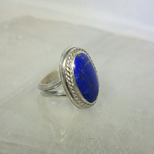 sterling silver lapis ring