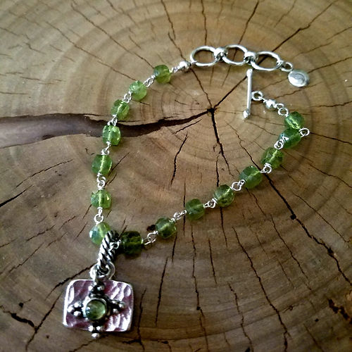 peridot sterling silver bracelet