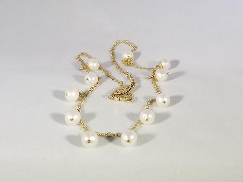 drop pearl 14 kt gold filled necklace
