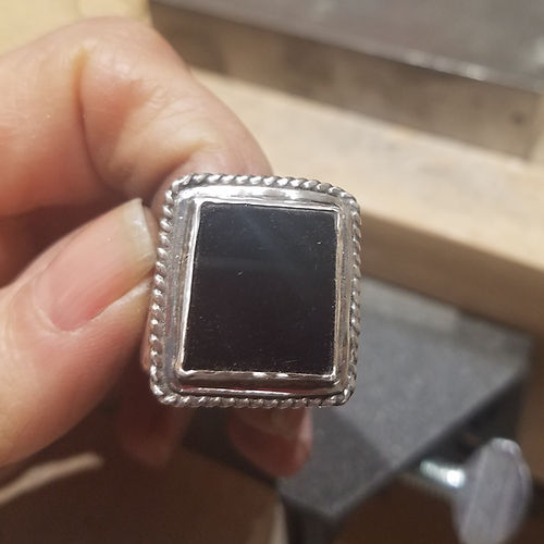 black onyx men's ring