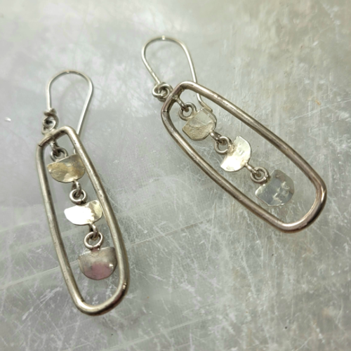 sterling silver half moon dangle earrings