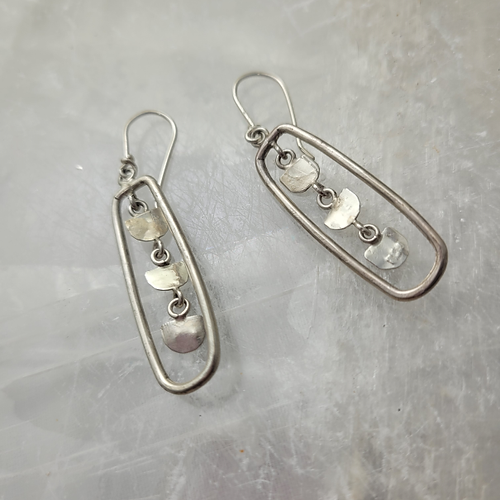 sterling silver half moon dangle earrings