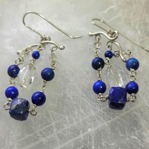 lapis chandelier earrings