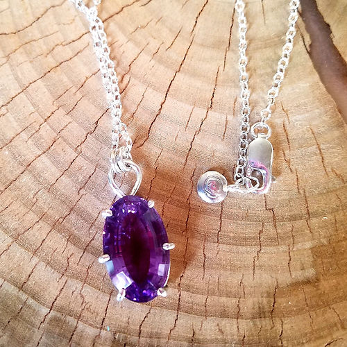 faceted amethyst pendant necklace