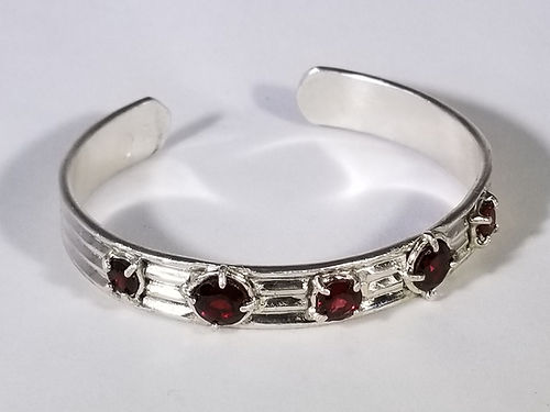 faceted garnet cuff bracelet