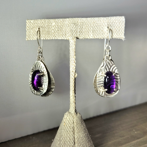 amethyst sterling silver dangle earrings