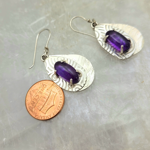 amethyst sterling silver dangle earrings