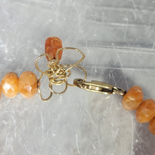 faceted orange calcite bracelet