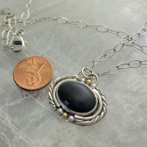 black obsidian pendant necklace