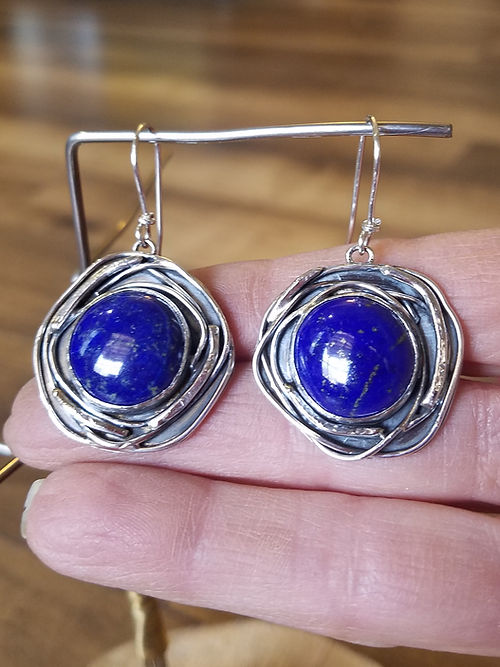 sterling silver lapis earrings