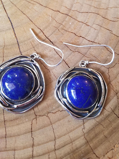 sterling silver lapis earrings