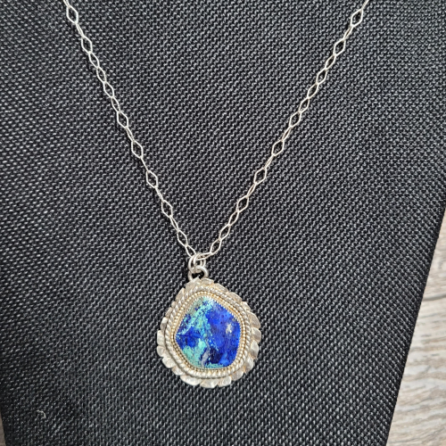 azurite malachite pendant necklace