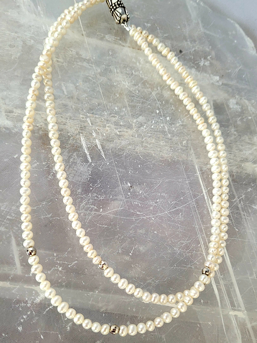 double strand freshwater pearl necklace