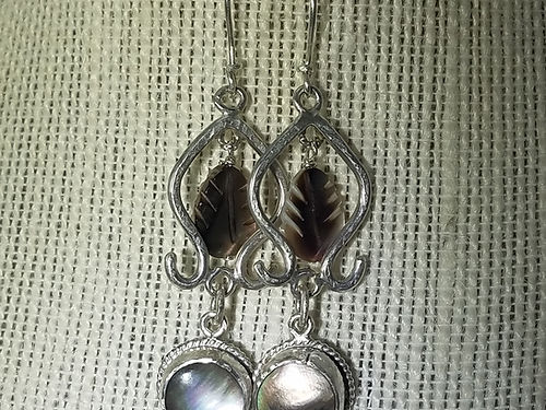 mother of pearl double dangle earrings