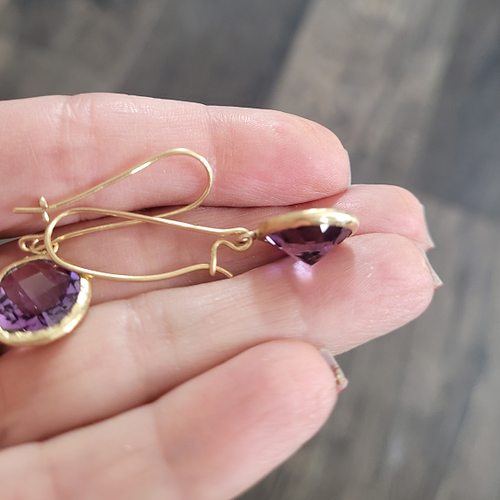 amethyst dangle earrings