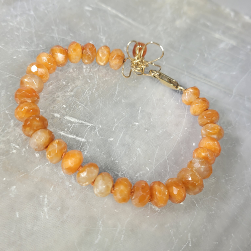 faceted orange calcite bracelet